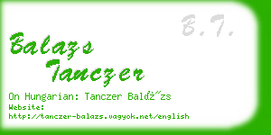 balazs tanczer business card